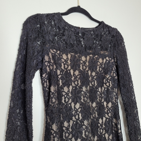 Zara Black Lace Flower Embroidered Dress - Picture 5 of 12